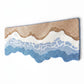 Abstract Ocean Wave Plush Bathroom Mat with Irregular Scalloped Edge