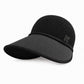 Wide Brim Woven Visor Hat with UPF 50 Plus Crown Ponytail Back and Contrast Trim