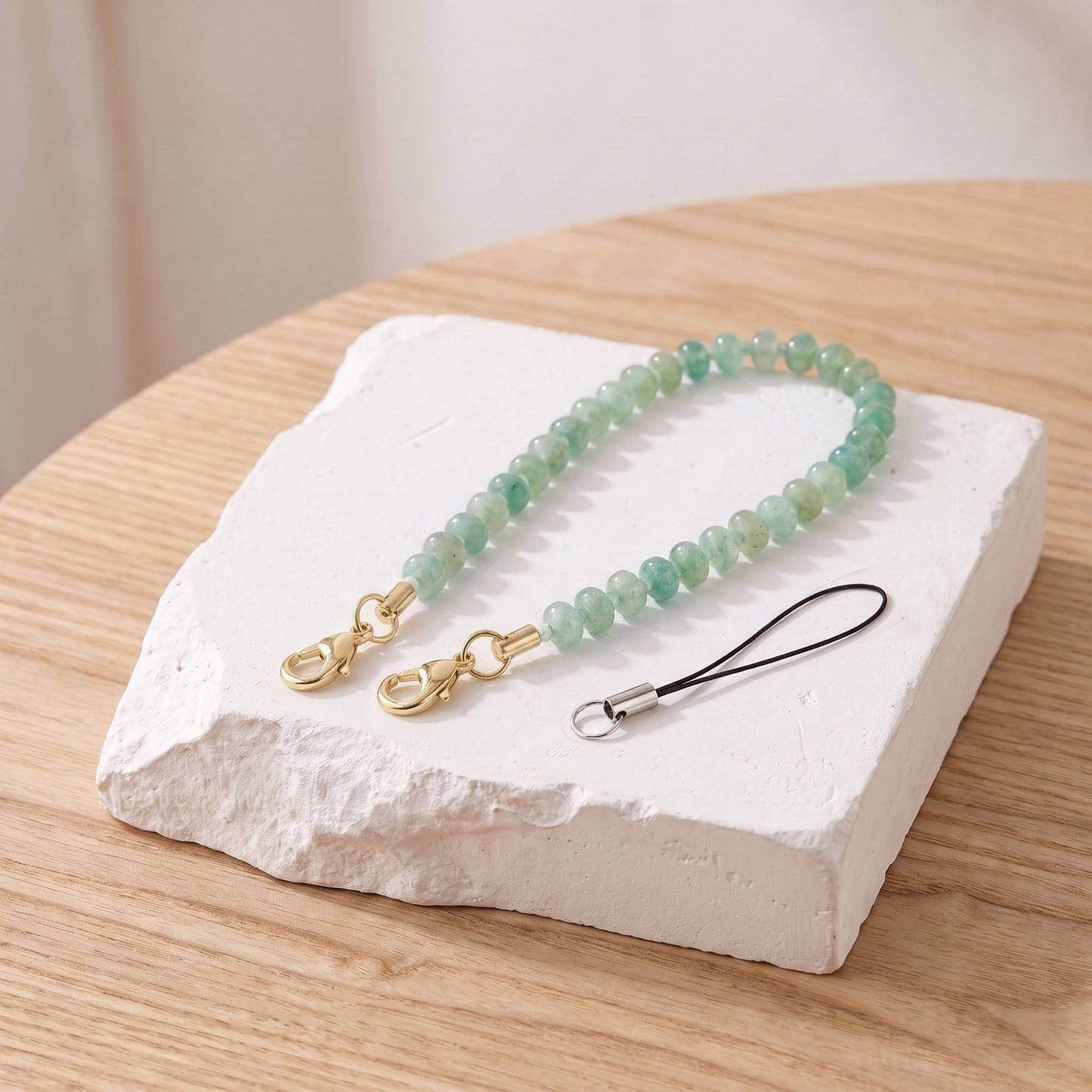 Beaded Phone Wrist Strap with Removable Clasps