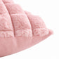 2 Pack Plush Faux Fur Bubble Grid Throw Pillow Covers 18 x 18 Inch for Couch and Bed