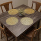 4 Set Round Geometric Cutout Placemats with Modern Floral Design 15in
