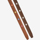 Genuine Leather Belt with Daisy Embroidery and Square Buckle 41.3in