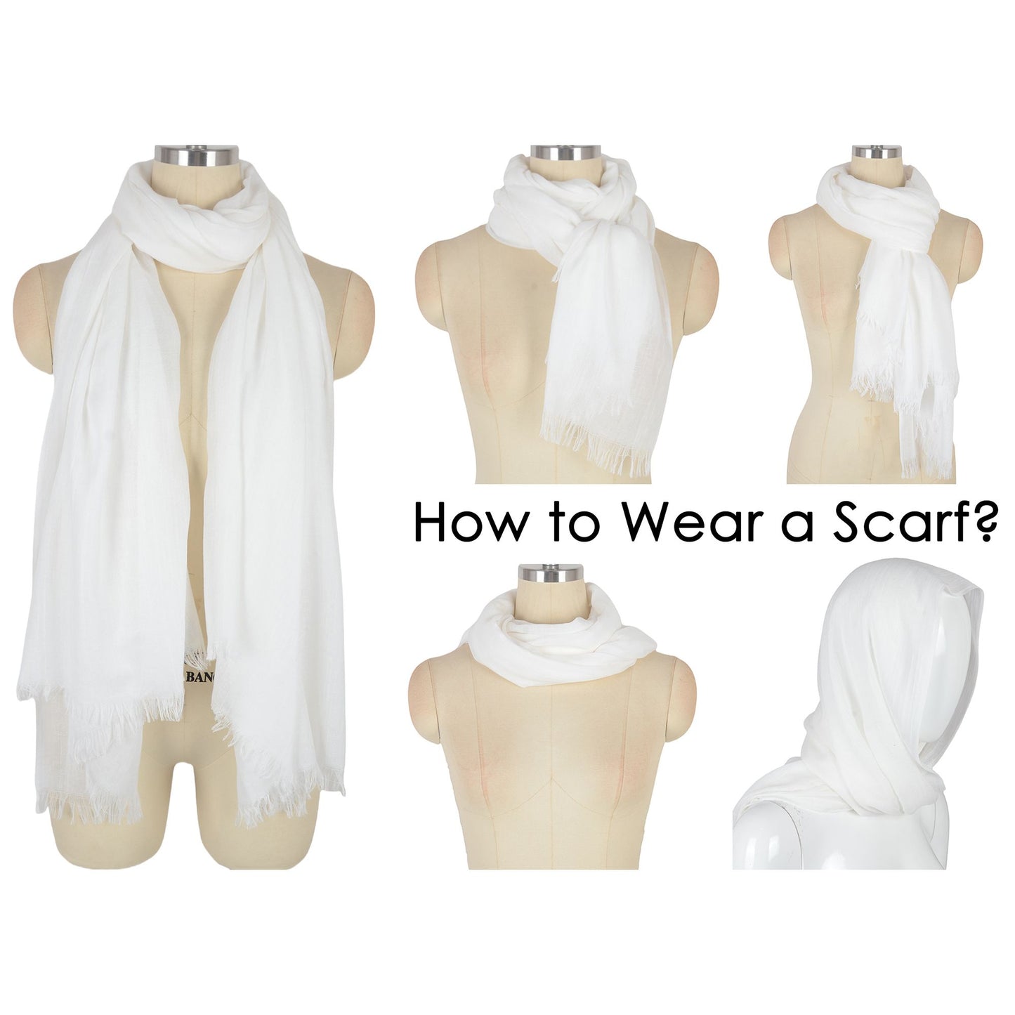 Lightweight Solid Cotton Linen Scarf 78 Inches