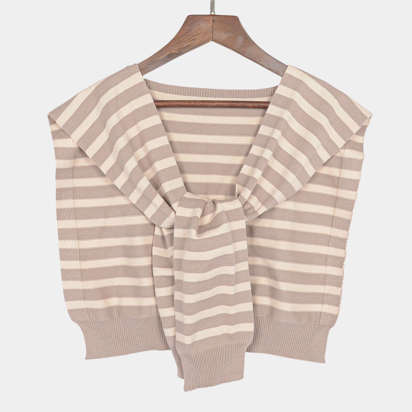 Striped Knit Shoulder Sweater Accessory with Soft Lightweight Fabric 33.5x9.8 inches