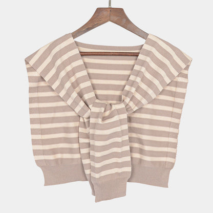 Striped Knit Shoulder Sweater Accessory with Soft Lightweight Fabric 33.5x9.8 inches