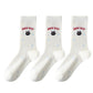 Womens Cute Cartoon Embroidered Crew Socks 3-Pair Pack Fun Patterned Cotton Knit Soft and Stretchy Casual Style
