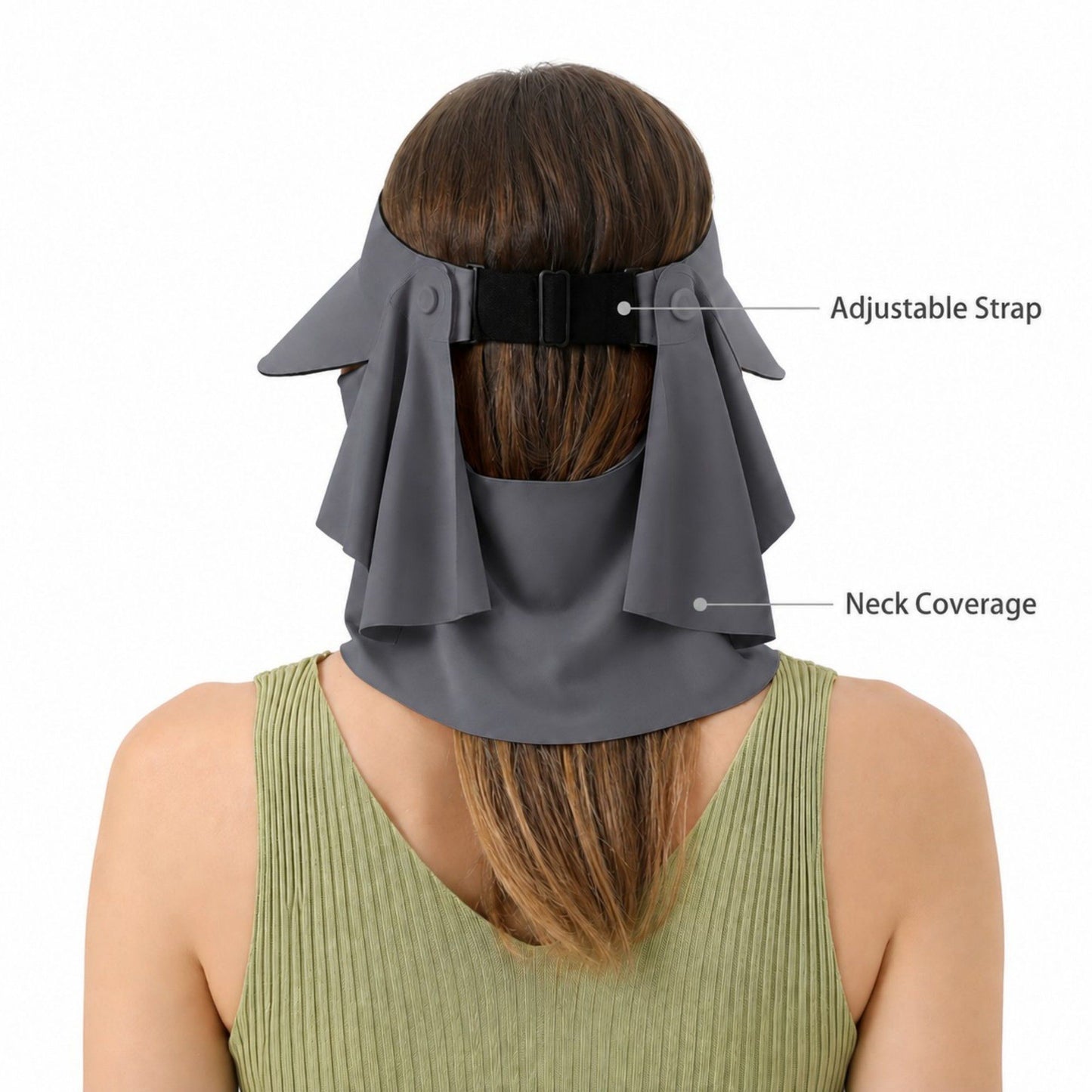 Magnetic Detachable Face Cover Visor Hat with Wide Brim and Neck Coverage