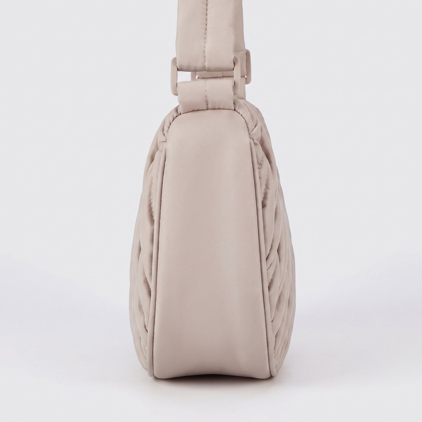 Ruched Crescent Shoulder Bag with Knotted Wide Adjustable Shoulder Strap 11.8x3.5x6.3in
