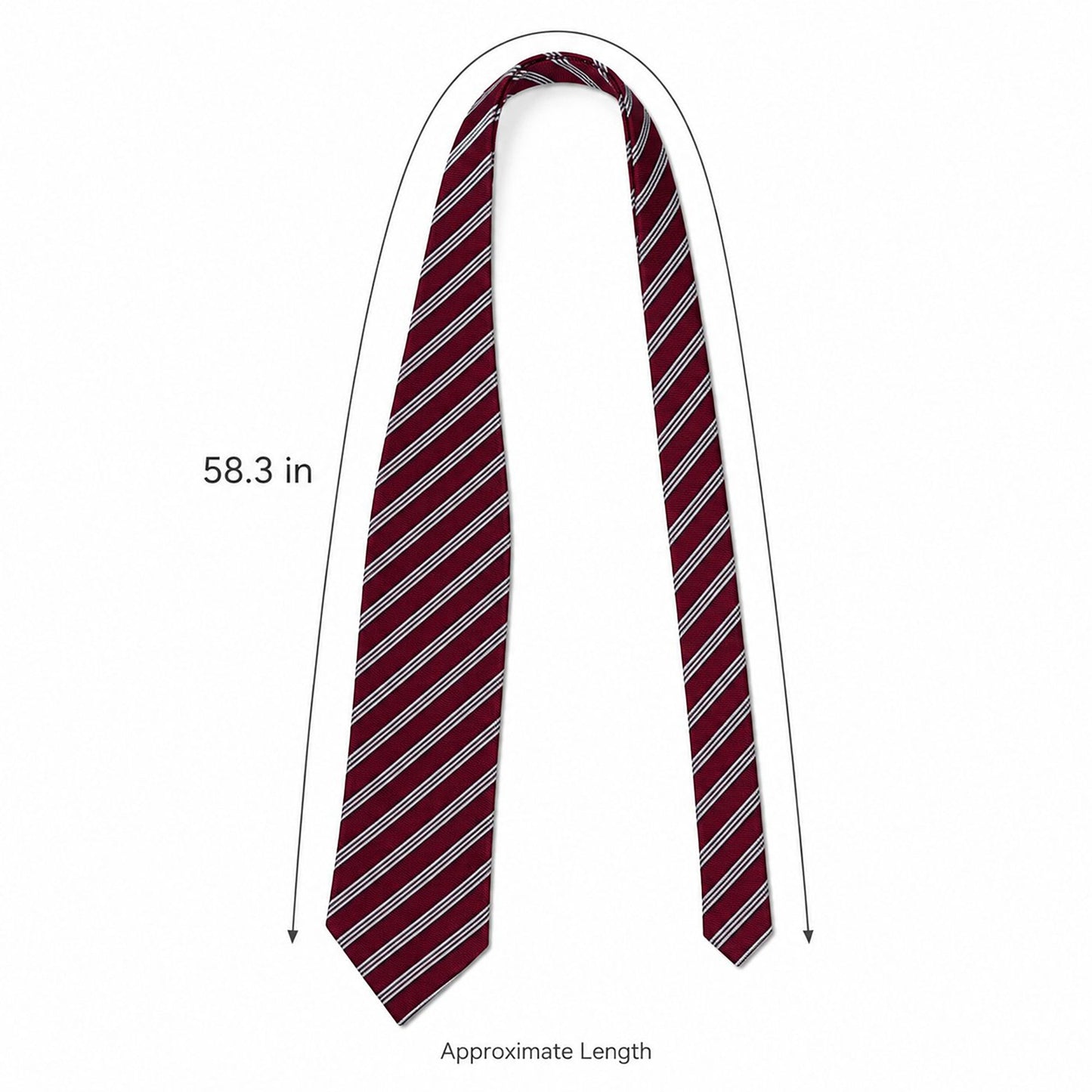 Striped Long Necktie for School Uniform and Waist Belt Styling