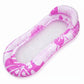 Pink Floral Inflatable Pool Lounger with Mesh Center