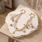 Coastal Bag Charm with Star Clips Pearl Look Beads Shell Accents and Tassels