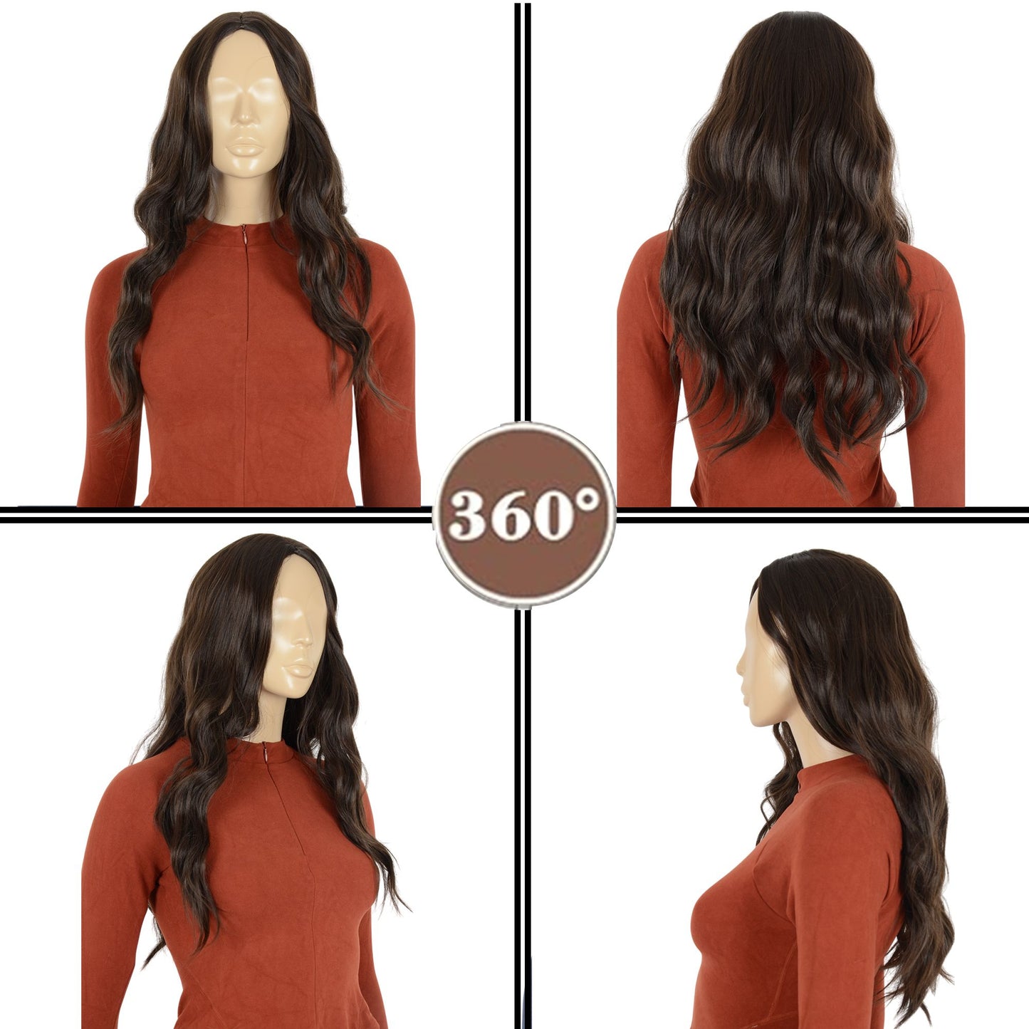 Long Wavy Wig for Women with Lace Hairline Heat Resistant Synthetic Wig for Daily and Party Use