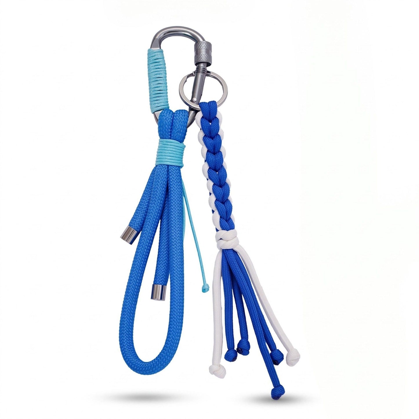 Carabiner Braided Cord Backpack Charm Keychain