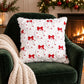 Christmas Wreath Bow Tufted Decorative Throw Pillow Cover