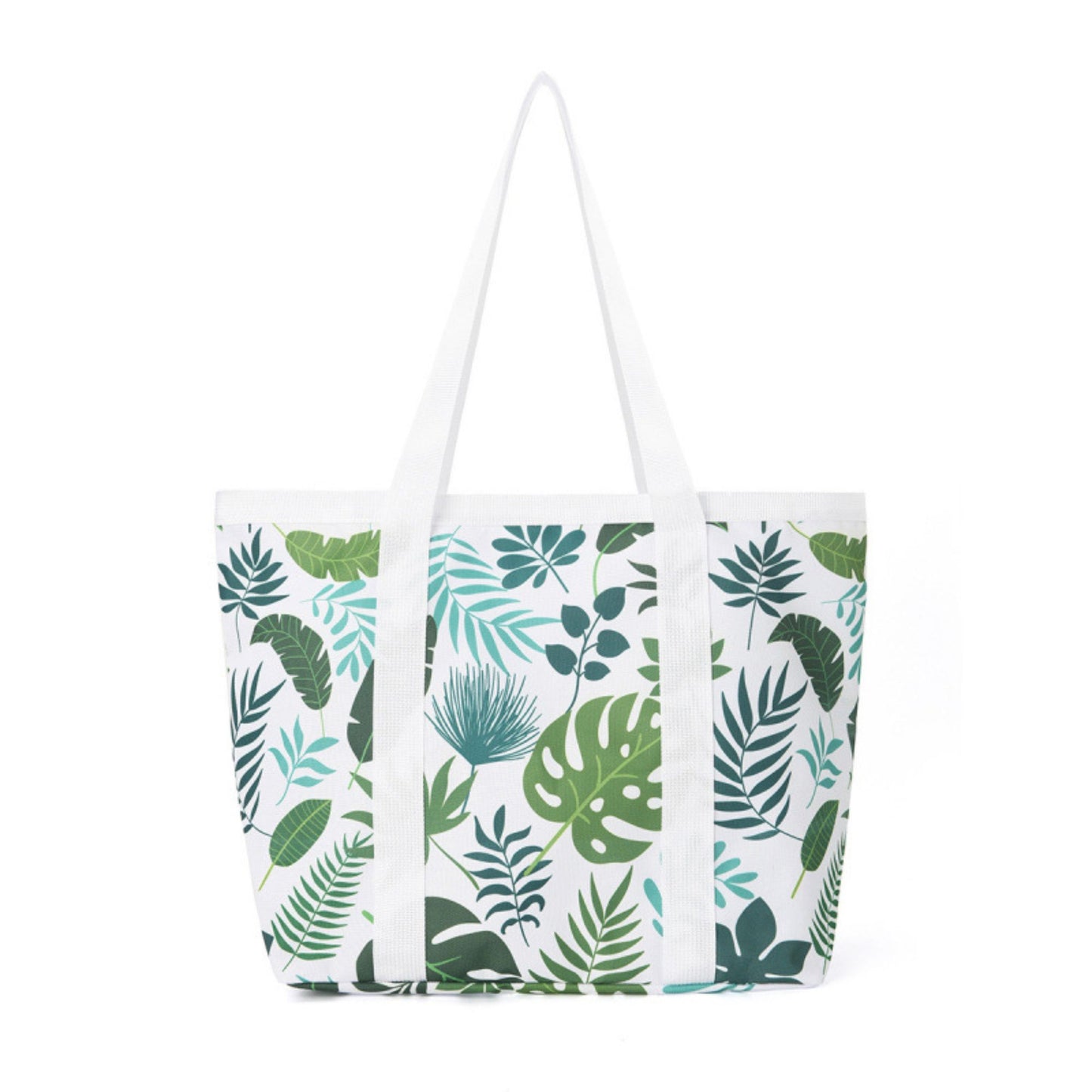 Printed Beach Tote Bag with Mesh Pockets and Shoulder Handles