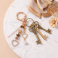 Amber & Gold Bohemian Multi-Charm Bag Charm Key Chain 4-Piece Set