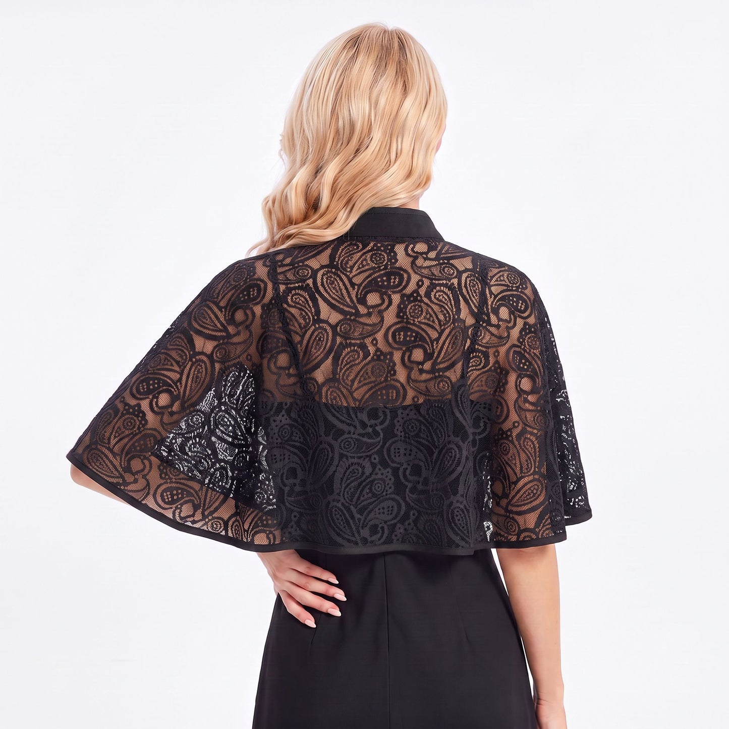 Sheer Lace Scarf Wrap Cape Style Shoulder Cover for Dresses