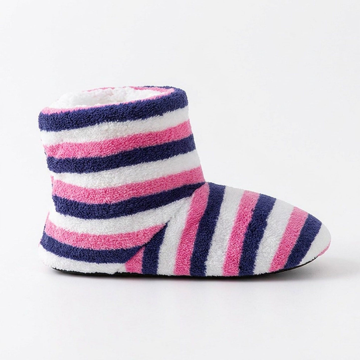 Striped Fuzzy Slipper Boots  US 5-10.5