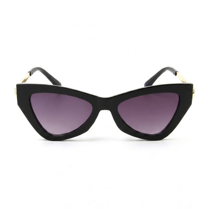 Cat-Eye Fashion Sunglasses with Lightweight Metal Arms and Gradient Lenses