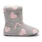 Fuzzy Heart Slipper Boots
