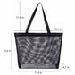 Reusable Mesh Shopping Tote Bag with Snap Closure and Carry Handles