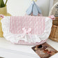 Cotton Crossbody Bag with Zipper Closure and Interior Pocket
