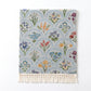 Beige Multicolor Floral Woven Table Runner with Tassel Fringe 13.8x47.2in