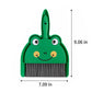 2-Piece Mini Dustpan and Brush Set with Animal Face Design for Tabletop Cleaning