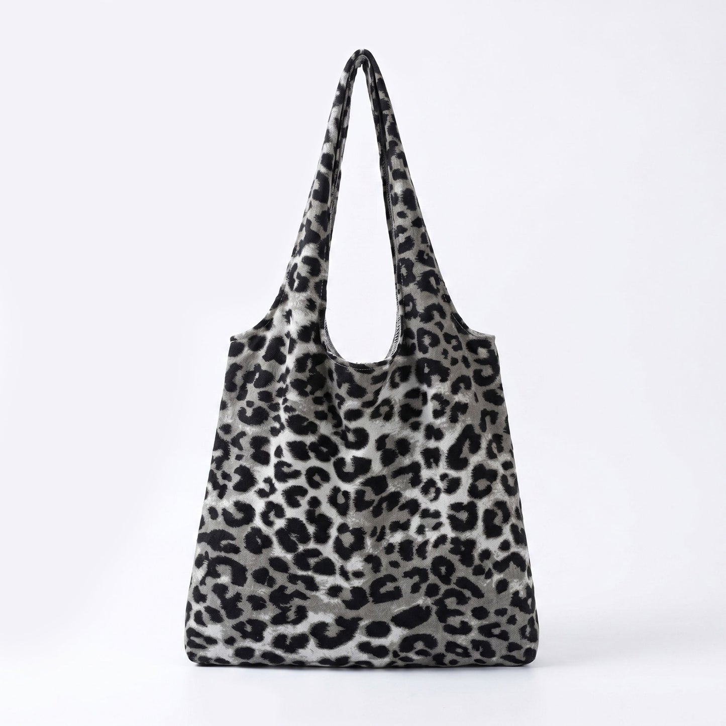 Leopard Print Slouchy Shoulder Tote Bag Soft Lightweight Large Capacity Everyday Carryall