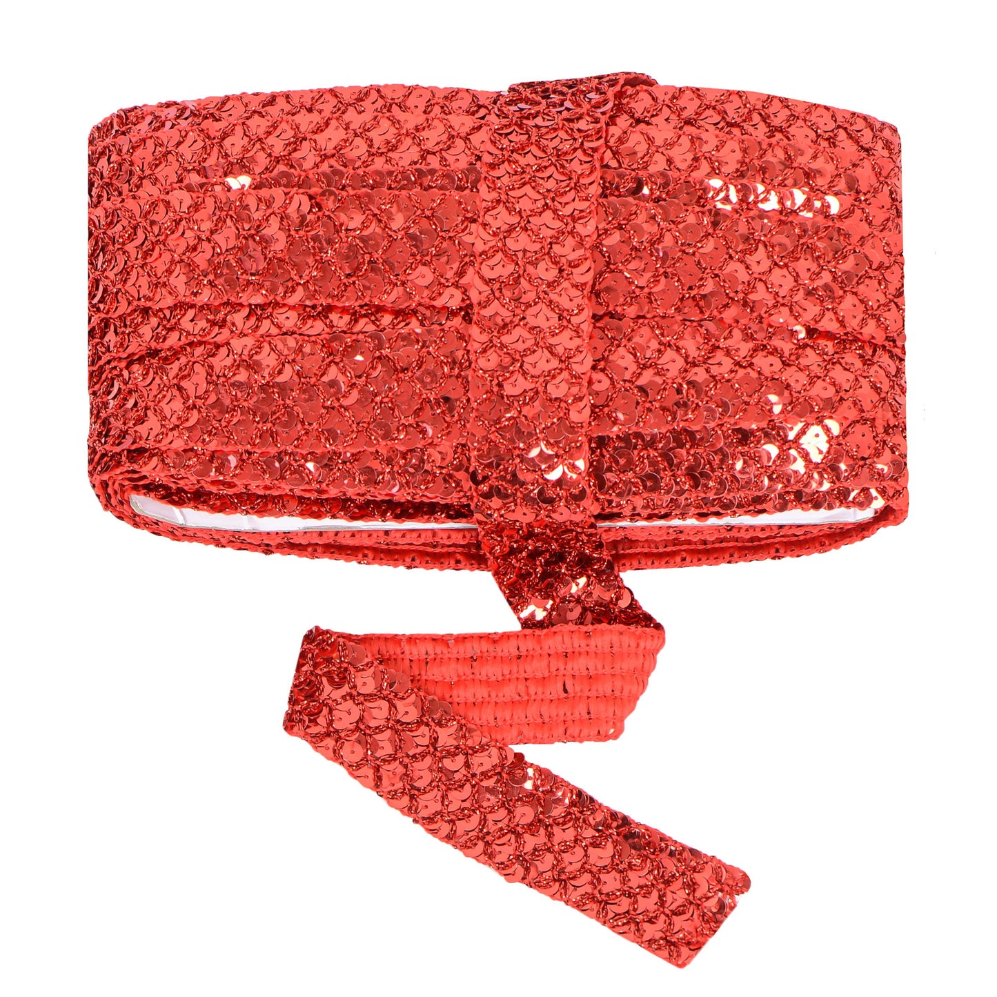 Sewing Sequin Trim 1.2 Inch 6 Row, 25 Yards Glitter Sequin Strip Ribbon Metallic Stretch Bling Fabric DIY Craft Decoration