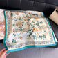 Vintage Floral Print Satin Feel Square Scarf Elegant Lightweight Fashion Neck Hair Scarf 27.5¡Á27.5 Inches