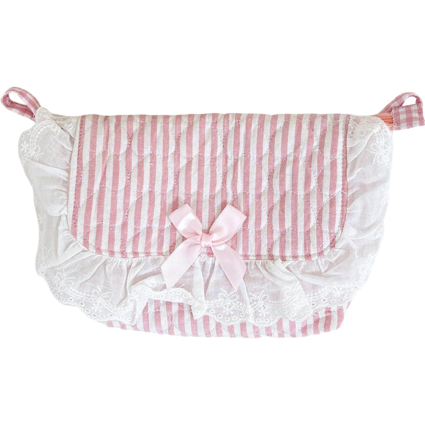 Cotton Crossbody Bag with Zipper Closure and Interior Pocket