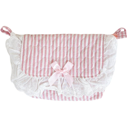 Cotton Crossbody Bag with Zipper Closure and Interior Pocket