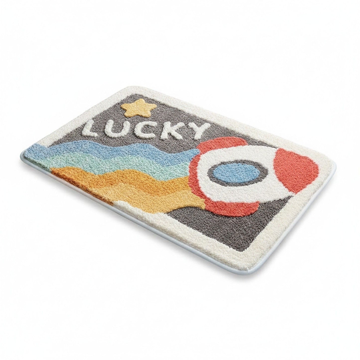 Tufted Floor Mat with Cute Animal and Sunflower Design Non Slip Backing Soft Plush Decorative Rug