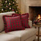 2 Pack Christmas Plaid Ruffle Throw Pillow Covers 18 x 18 Inch for Couch and Bed