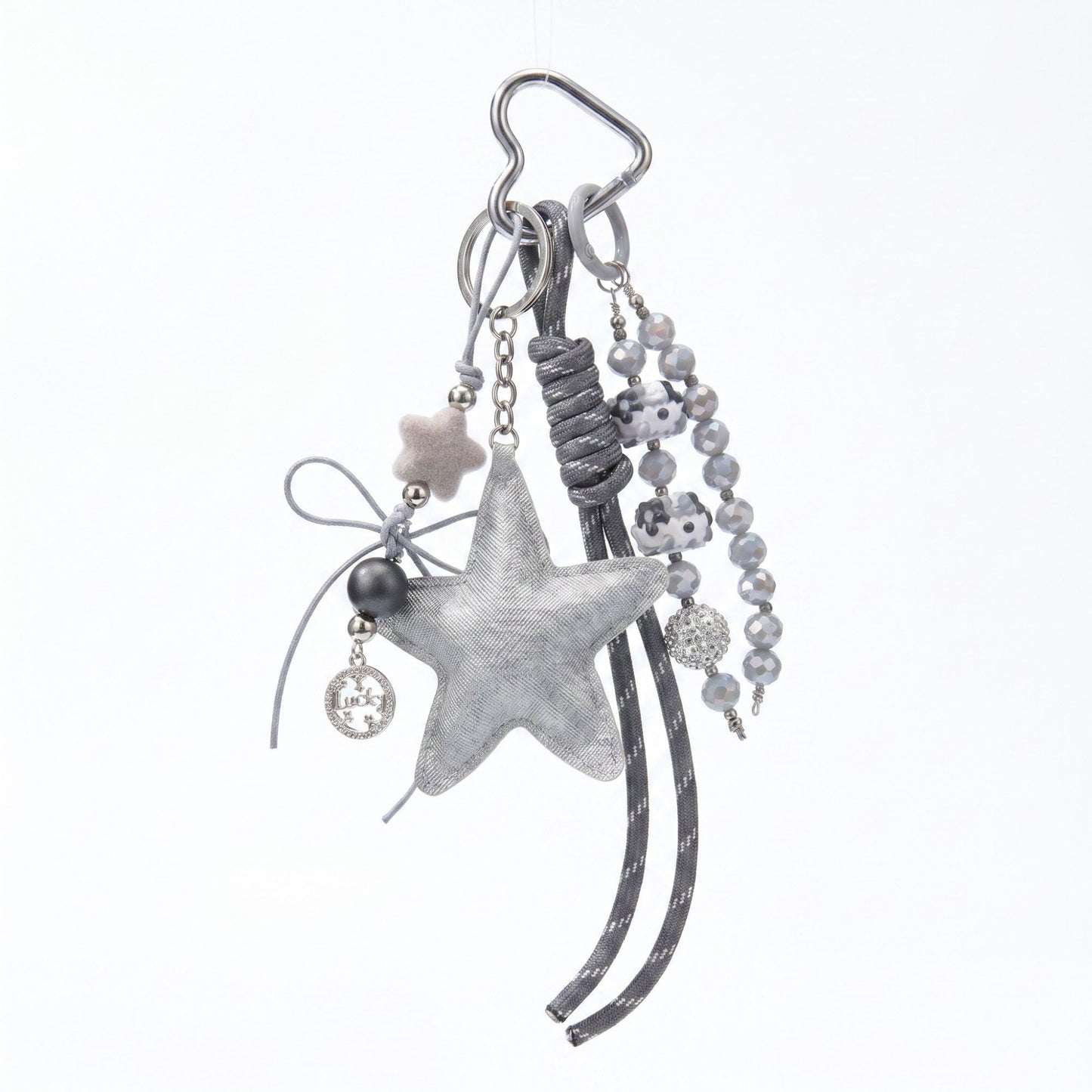 Bag Charm with Hanging Strap and Decorative Accents