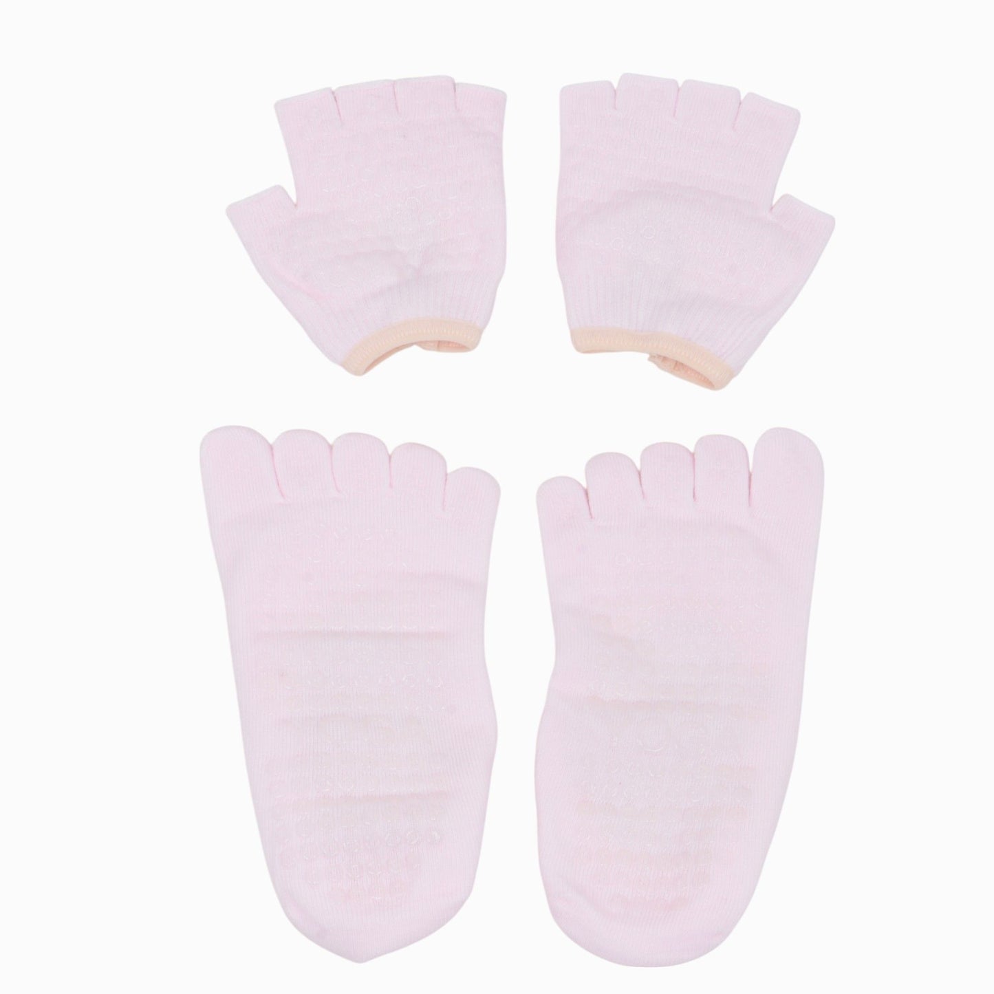 Yoga Socks and Gloves Set with Anti-Slip Grip for Pilates and Barre Workouts