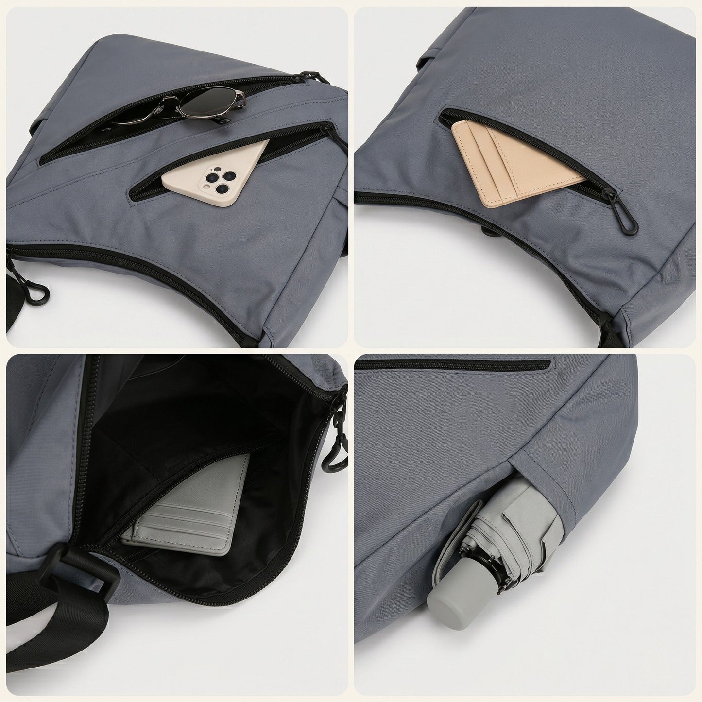 Large Nylon Crossbody Messenger Bag Adjustable Strap Multi Pocket Everyday Shoulder Bag