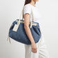 Large Textured Tote Bag with Double Handles and Zip Closure