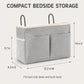 Hanging Bedside Storage Caddy with Hooks and Multiple Pockets Bed Rail Organizer