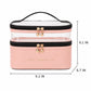 Two-Tier Clear Travel Makeup Bag with Handle for Toiletries and Beauty Storage