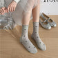 5-Pair Set Frilly Crew Socks with Valentine Heart Pattern and Ruffle Trim Breathable Knit Design for Flats or Loafers