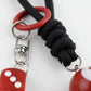 Eight Ball Dice Keychain with Rope Loop Charm Beaded Key Ring Accessory
