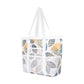Printed Beach Tote Bag with Mesh Pockets and Shoulder Handles