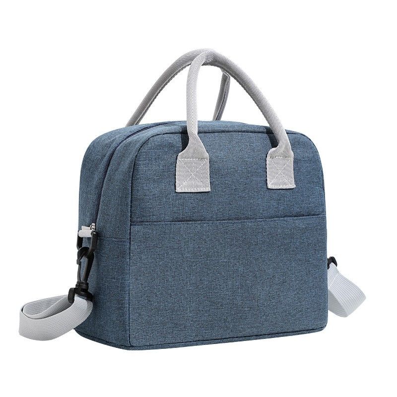 Insulated Lunch Tote Bag with Front Pocket and Adjustable Shoulder Strap