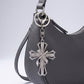 2pc Cross Rhinestone Keychain Bag Charm with Lobster Clasp and Key Ring