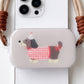Dachshund Graphic Clear Phone Case Design with Cord Strap Compatible with all iPhone 14 and later models