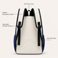 Colorblock School Backpack with Front Pocket and Adjustable Straps