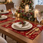 Christmas Placemats Set of 4 Red Holiday Table Mats 11.8 x 17.7in
