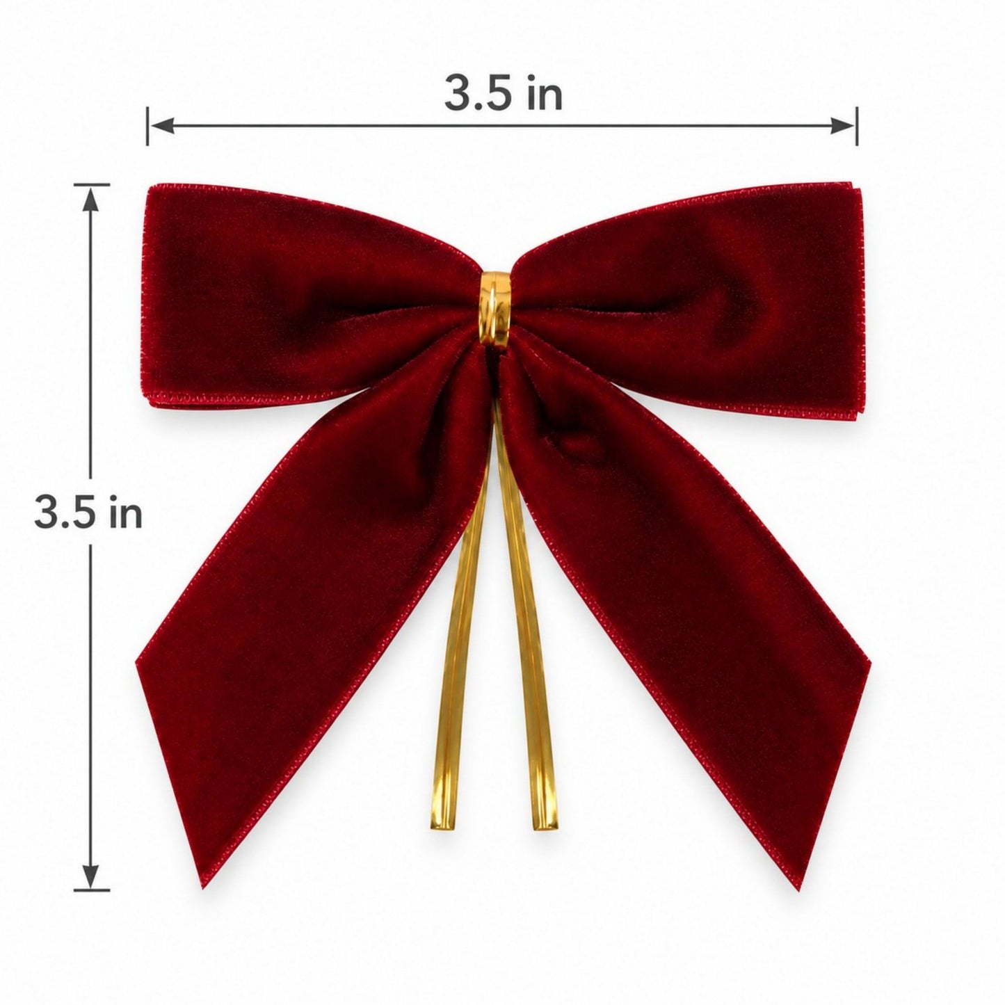 25 Pack Velvet Christmas Bows with Gold Accents for Tree Gift Wrapping Holiday Decor